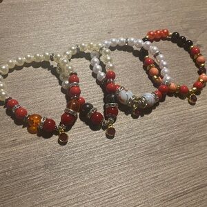 July Ruby Birthstone Handmade Beaded Bracelet